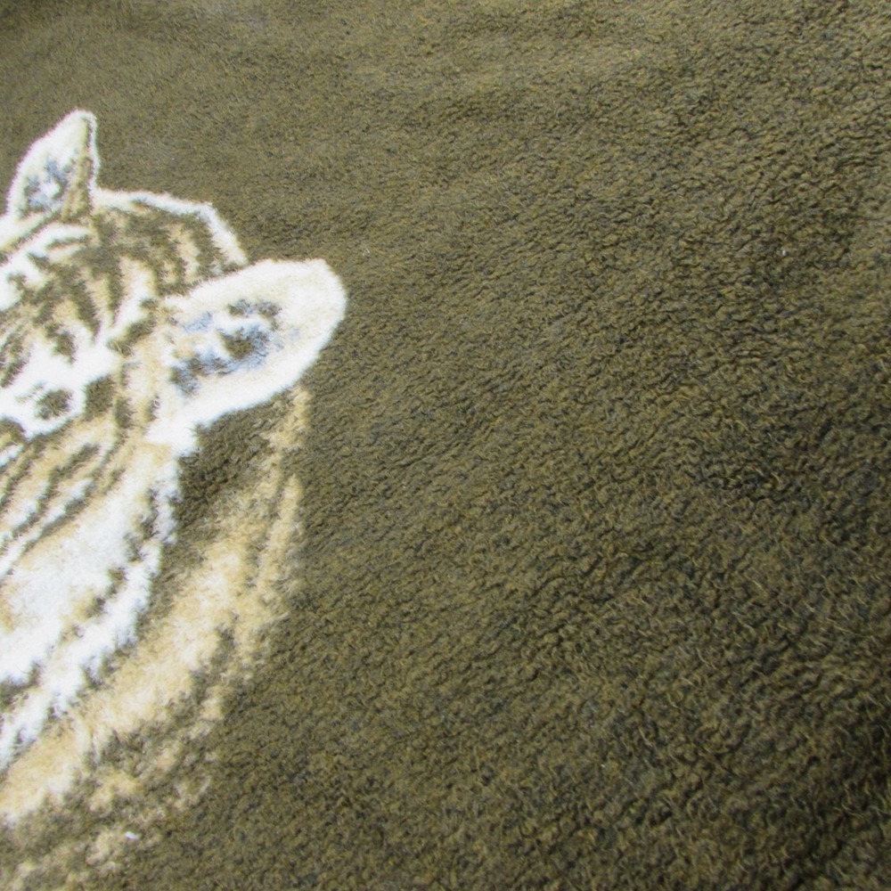 Vintage Biederlack Tiger Head Blanket Made in Spain Reversible Plush Throw 72x55 - Picture 4 of 16